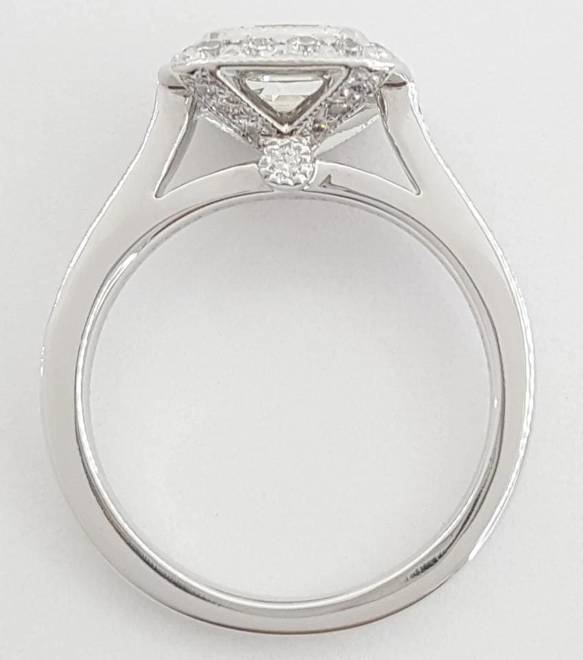 Tiffany & Co Legacy Cushion Diamond Halo Engagement Ring 1.44 ct Retail $17,400
