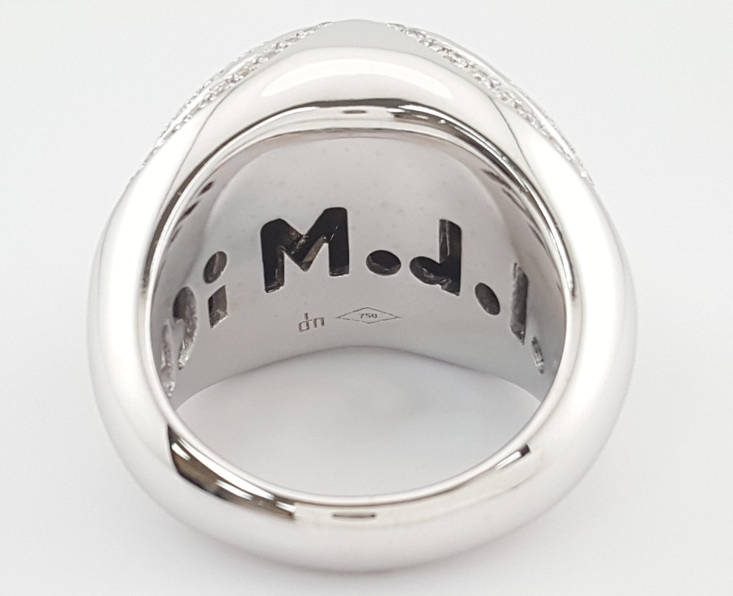Di Modolo Triadra Pave Ring 18K White Gold 1.5 ct 18mm 28.8 Grams