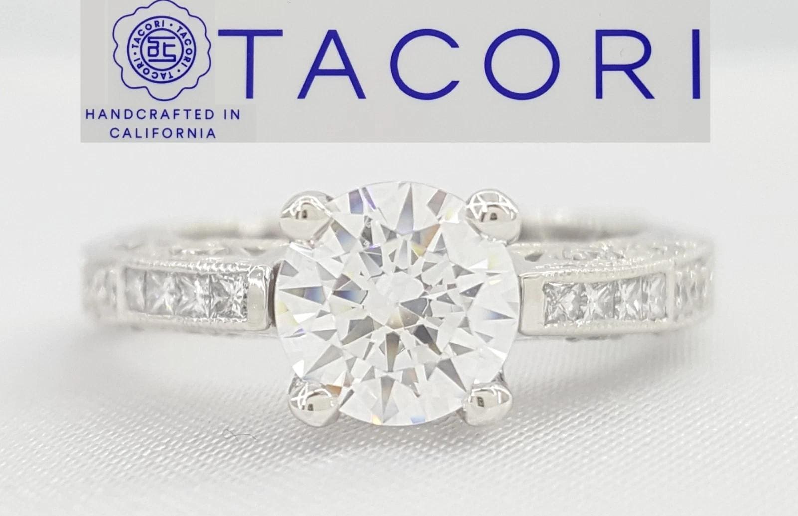 Tacori Platinum Semi-Mount Diamond Engagement Ring 0.3 ct Rtl $4,520