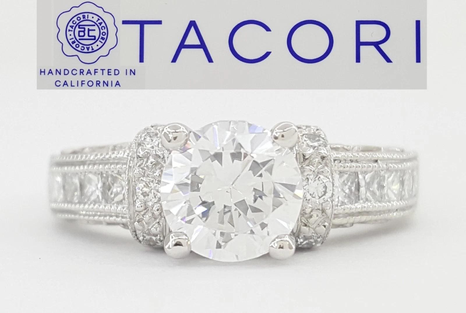 Tacori Semi-Mount Diamond Engagement Ring 0.45 ct Platinum Retail $4,930