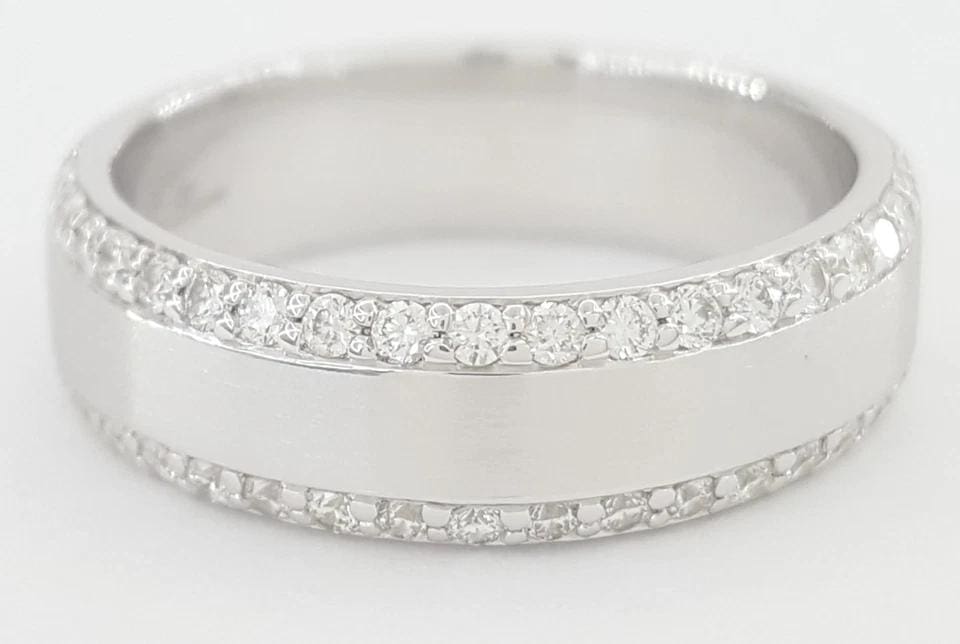 Neil Lane Men's Diamond Wedding Band Ring 14k White Gold 0.55 ct 6 mm Rtl $3K