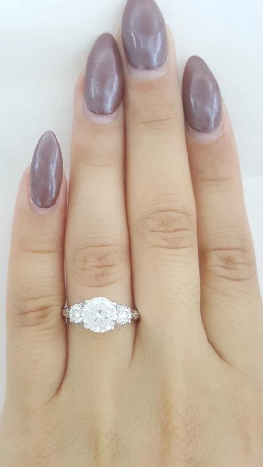Tacori Three 3-Stone Round Semi-Mount 0.47 ct Engagement Ring Platinum $6,410
