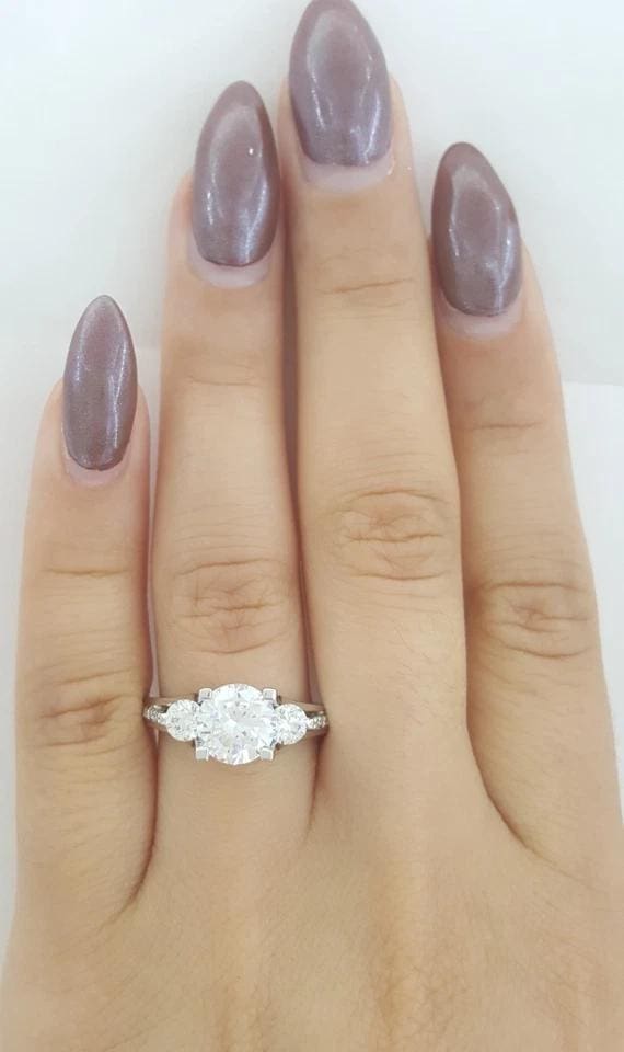 Tacori Semi-Mount Round Three Stone Engagement Ring Platinum 0.71 ct Rt $7,450