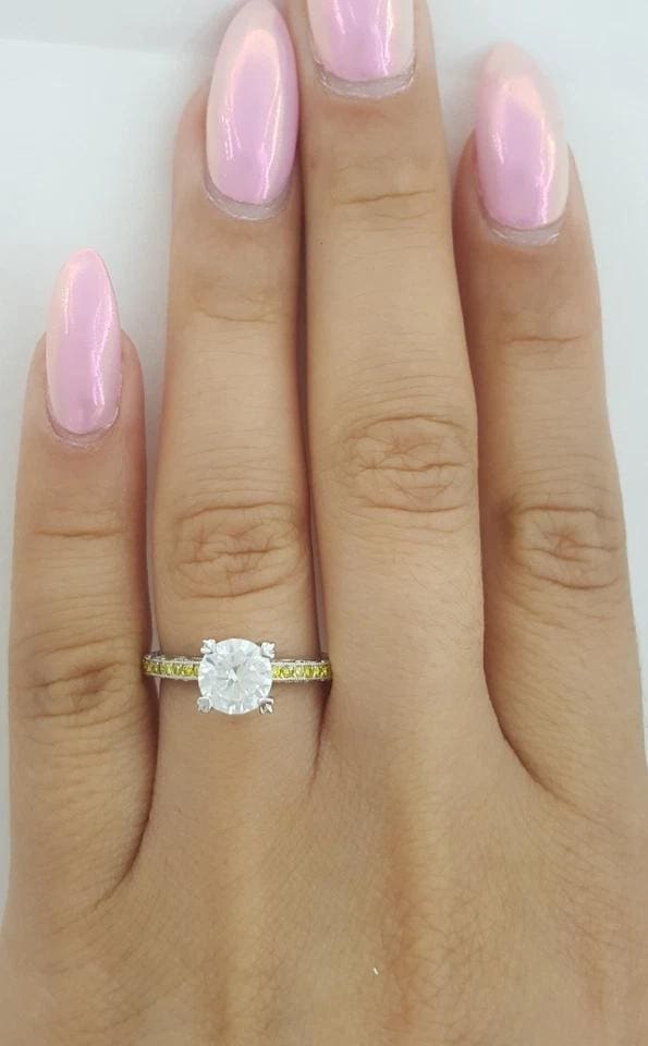 Tacori Yellow Diamond Semi-Mount Engagement Ring 0.5 ct CZ Plat & 18k Rt $6,950