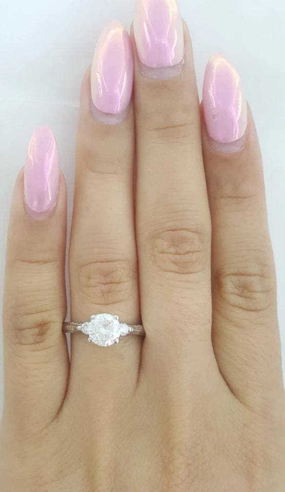 Tacori Round Semi-Mount Three Stone Engagement Ring 0.15 ct Platinum Rt $3,360