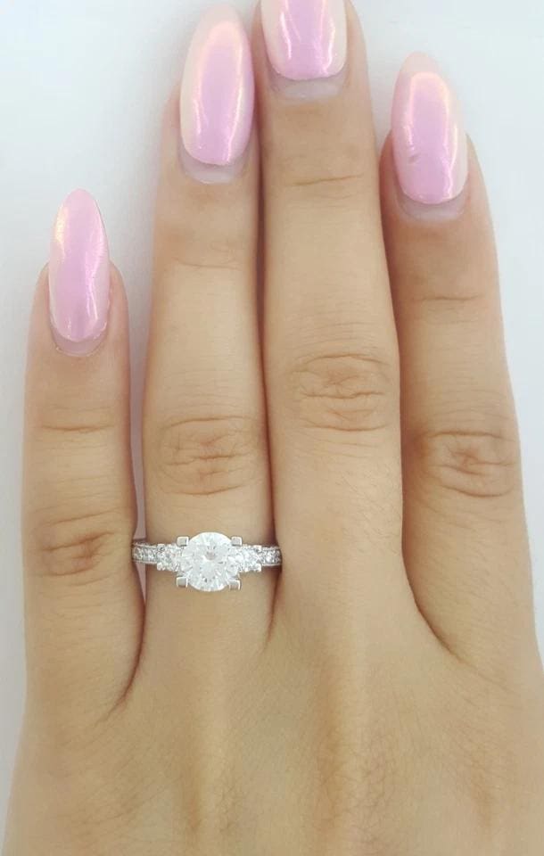 Tacori Crescent Three 3-Stone Semi-Mount Engagement Ring 0.9 ct Platinum $7,760