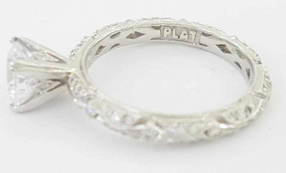 Tacori Platinum Semi-Mount Diamond Engraved Engagement Ring 0.35 ct Rtl $4,950