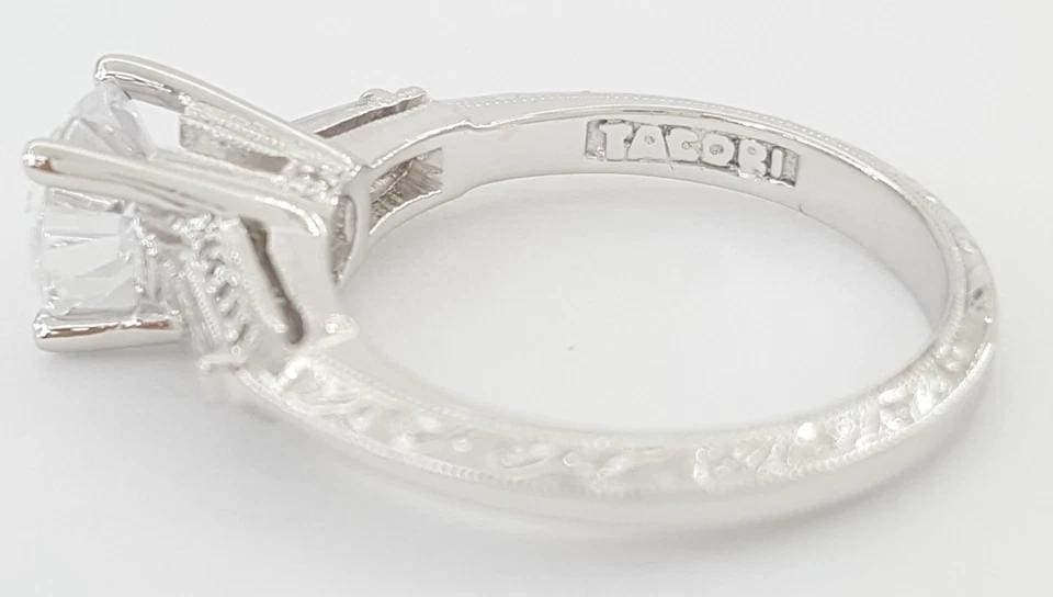 Tacori Three 3-Stone Round Semi-Mount Engagement Ring 0.24 ct Platinum Rtl 5,120