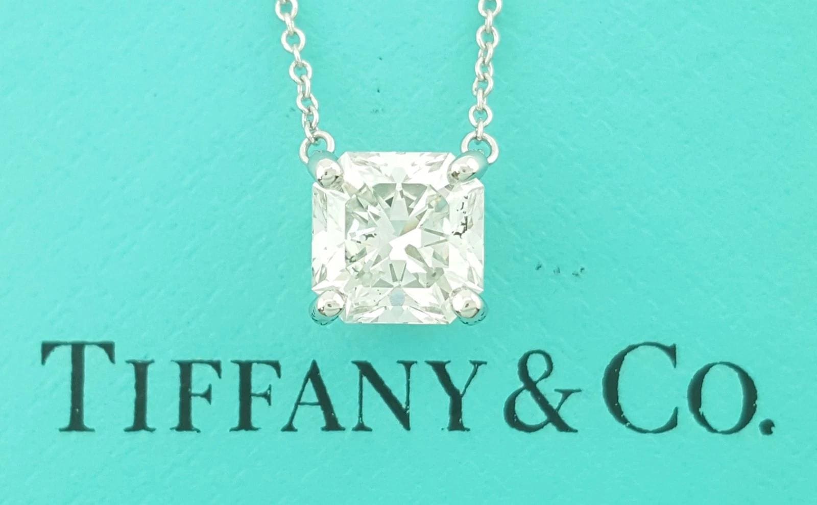 Tiffany & Co Lucida Diamond Solitaire Necklace 2.14 ct Platinum 16" Retail $62K