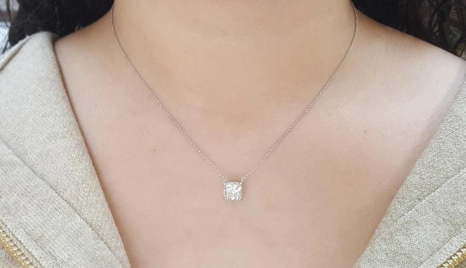 Tiffany & Co Lucida Diamond Solitaire Necklace 2.14 ct Platinum 16" Retail $62K