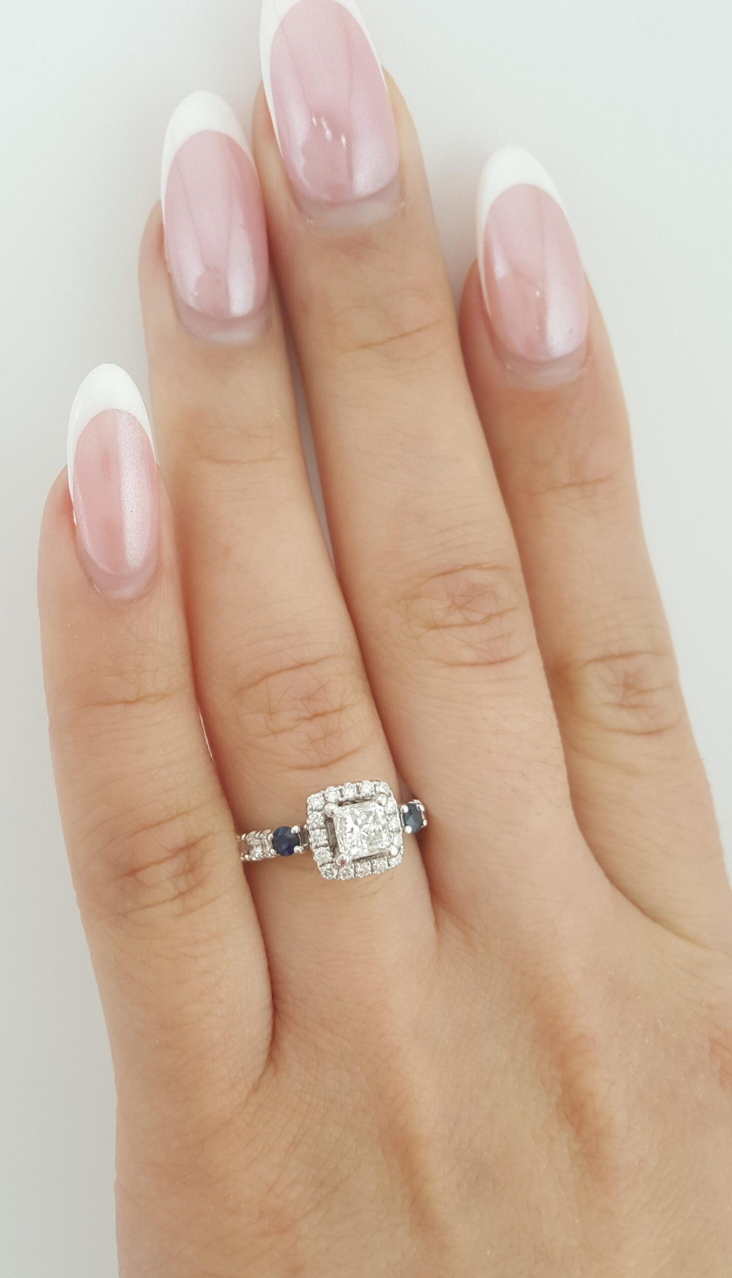 Vera Wang Love Diamond Halo Engagement Ring 1.08 ct 14K White Gold