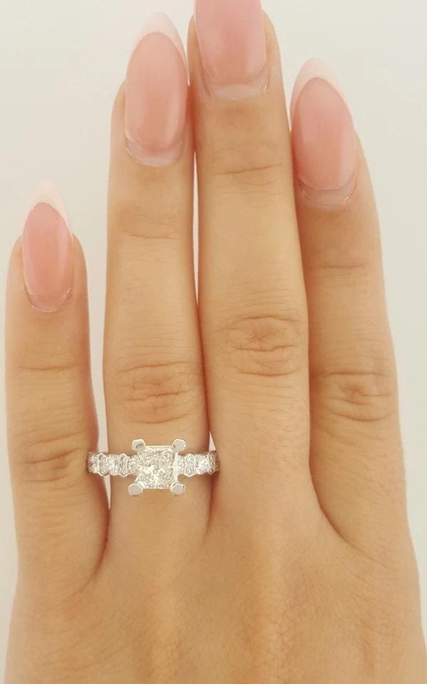 Tacori Radiant Cut Diamond Platinum Engagement Ring 1.78 ct
