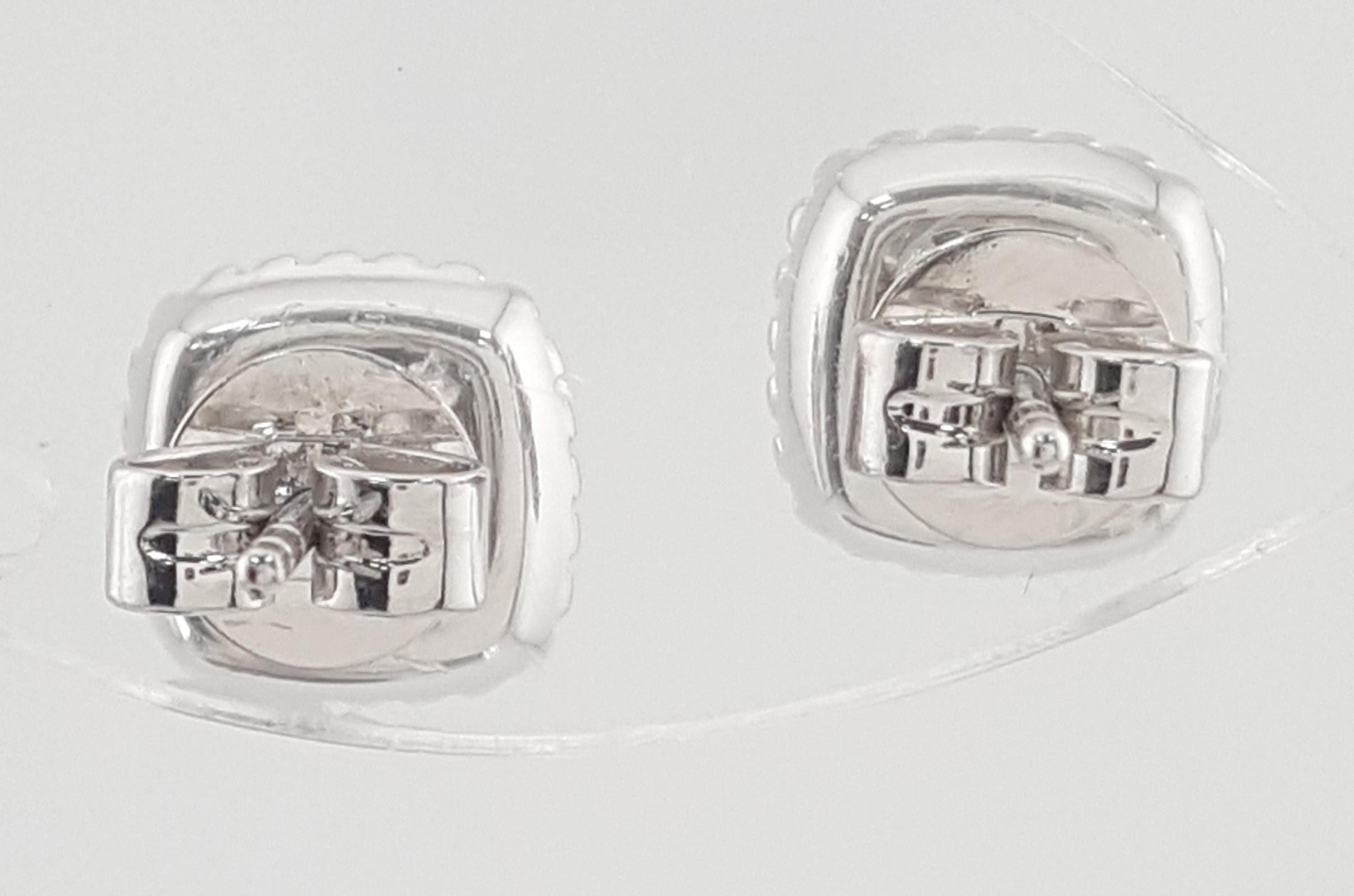 Round Brilliant Diamond Cluster Stud Earrings 0.26 ct 14k White Gold 2.6 Grams