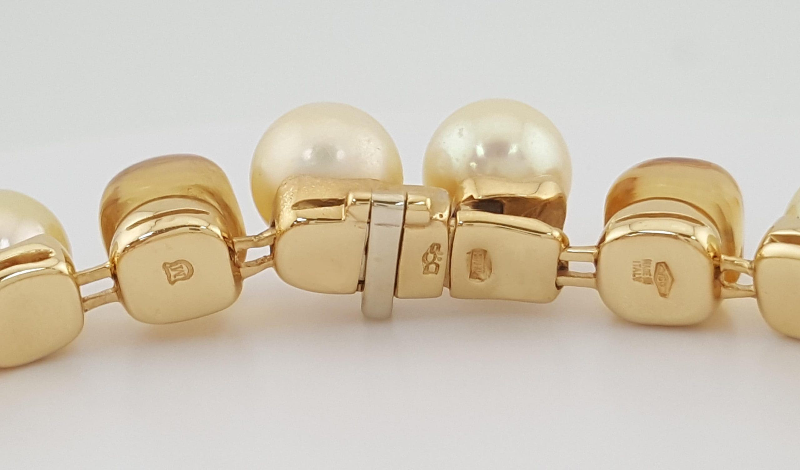 Mikimoto Akoya Pearl Golden Citrine Bracelet 18k Yellow Gold 29.5 Grams 7"