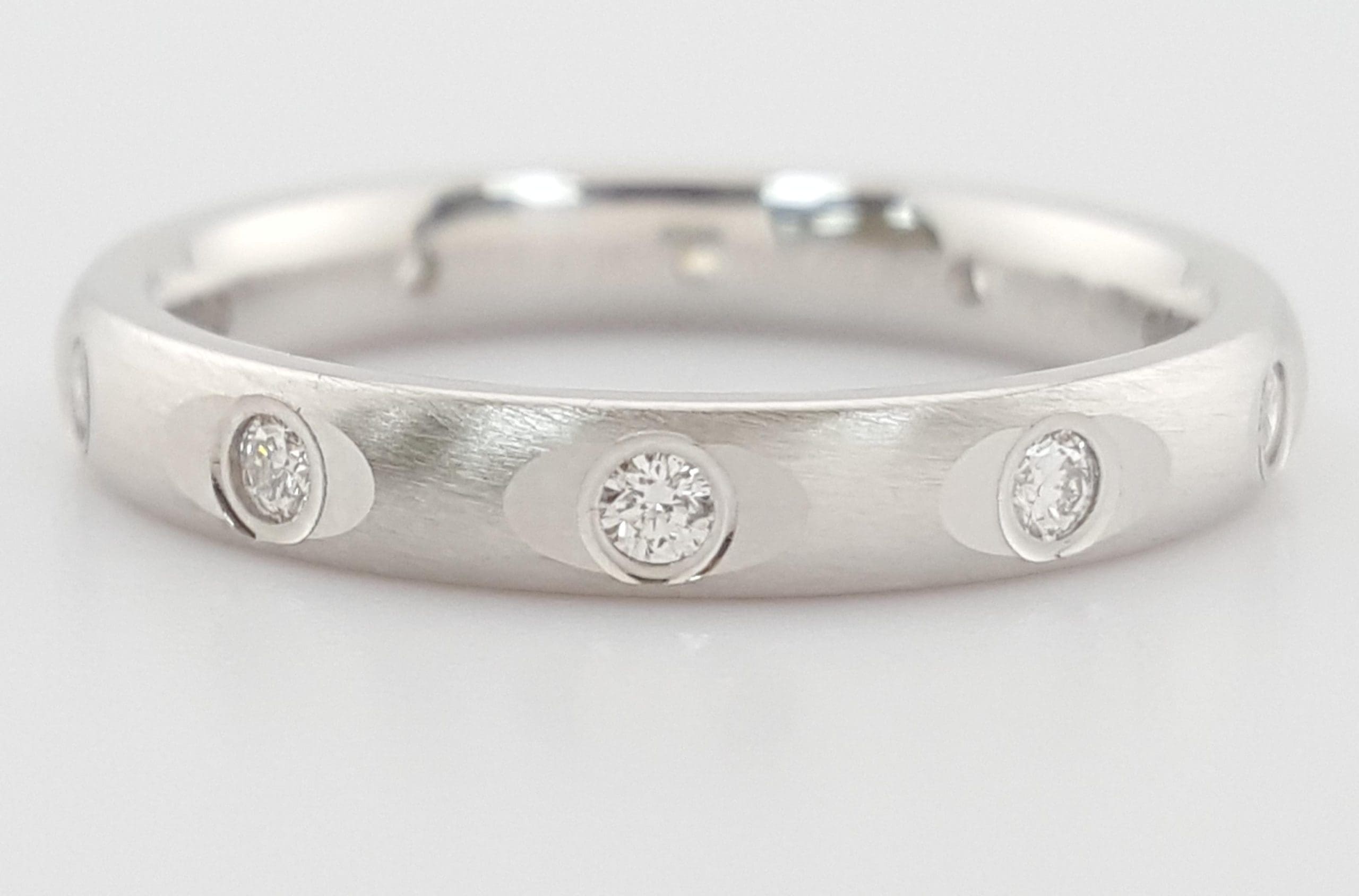 Benchmark Round Diamond Eternity Wedding Band Ring 0.2 ct 3mm 14k White Gold $2K