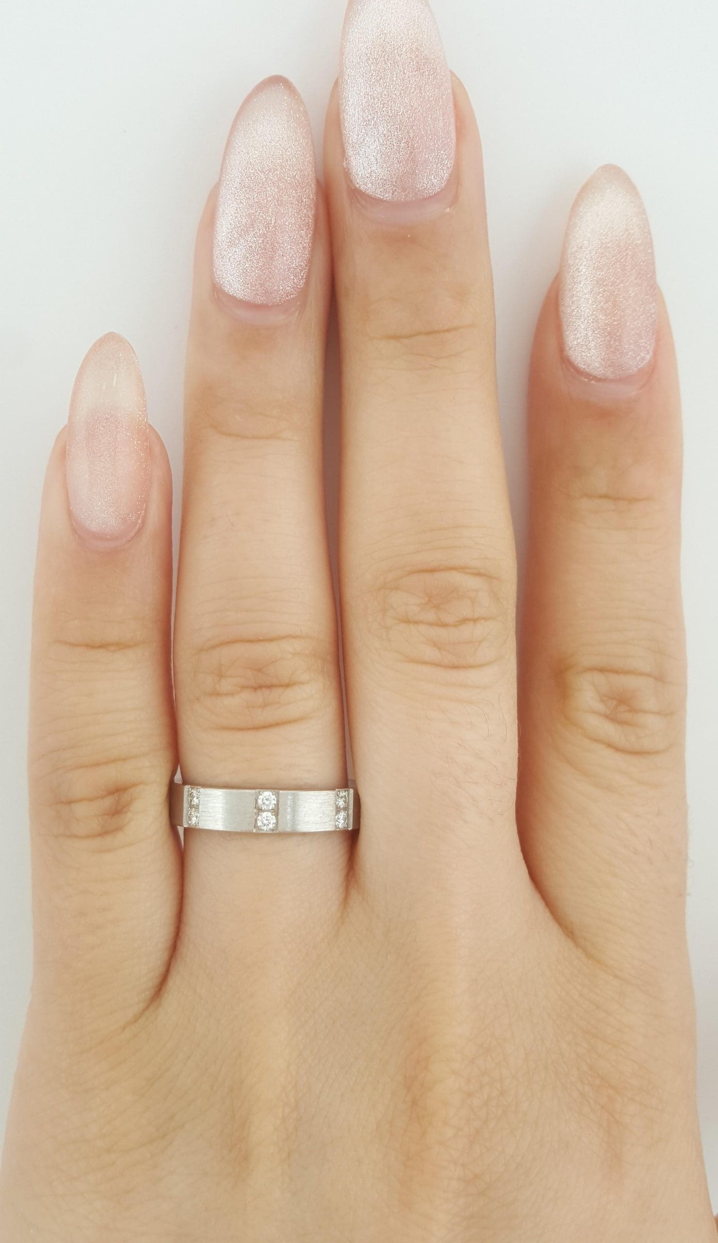 Benchmark Round Diamond 0.32 ct 14K White Gold Wedding Band Ring 4 mm