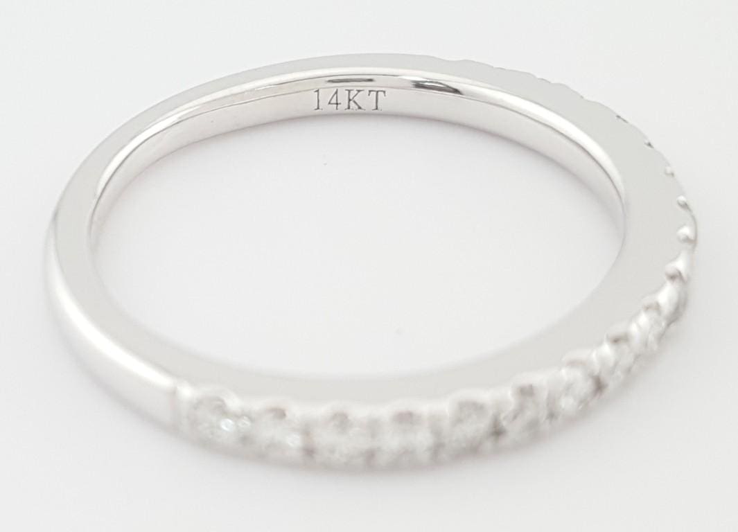 Vera Wang Half Circle Round Diamond Wedding Band 0.33ct 14k White Gold 2 mm 2 Gr