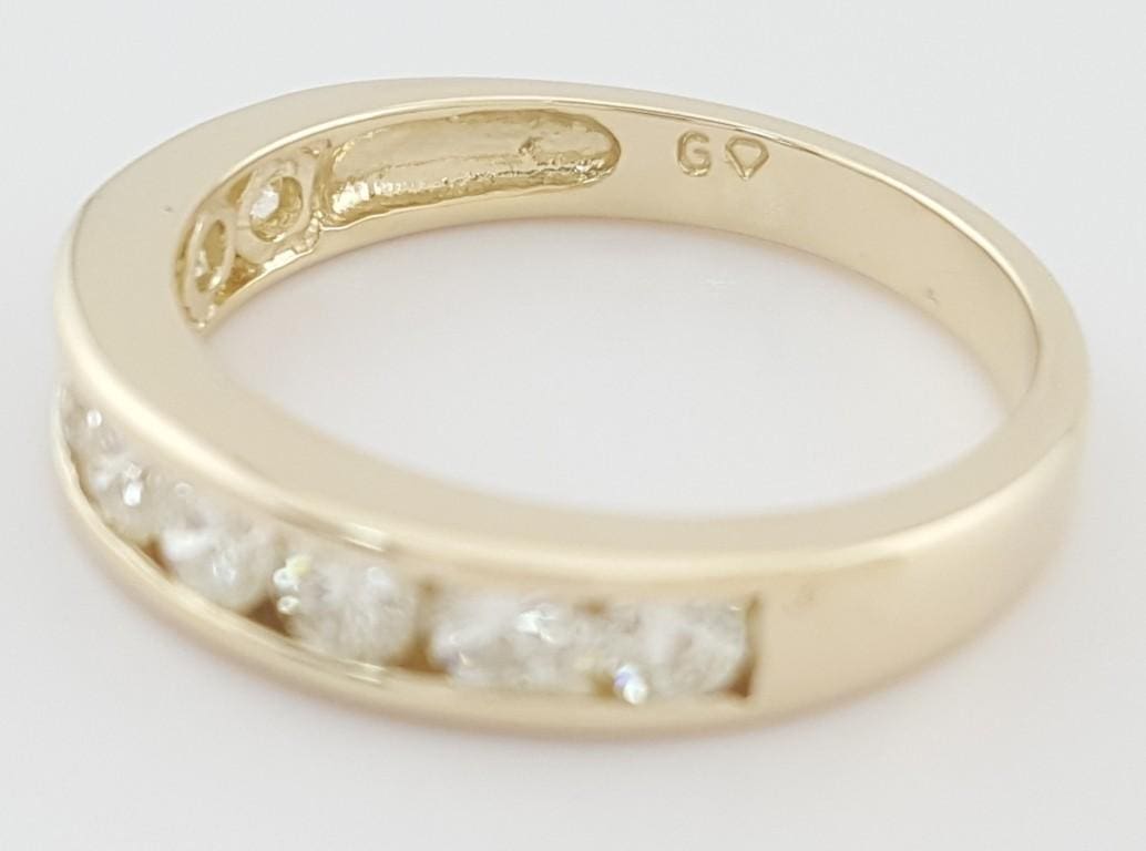 Round Diamond Channel Half Circle Wedding Band Ring 0.75 ct 4 mm 14k White Gold