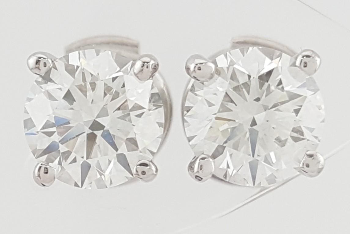 Tiffany & Co Round Diamond Solitaire Stud Earrings 2.32 ct Retail $43.9K