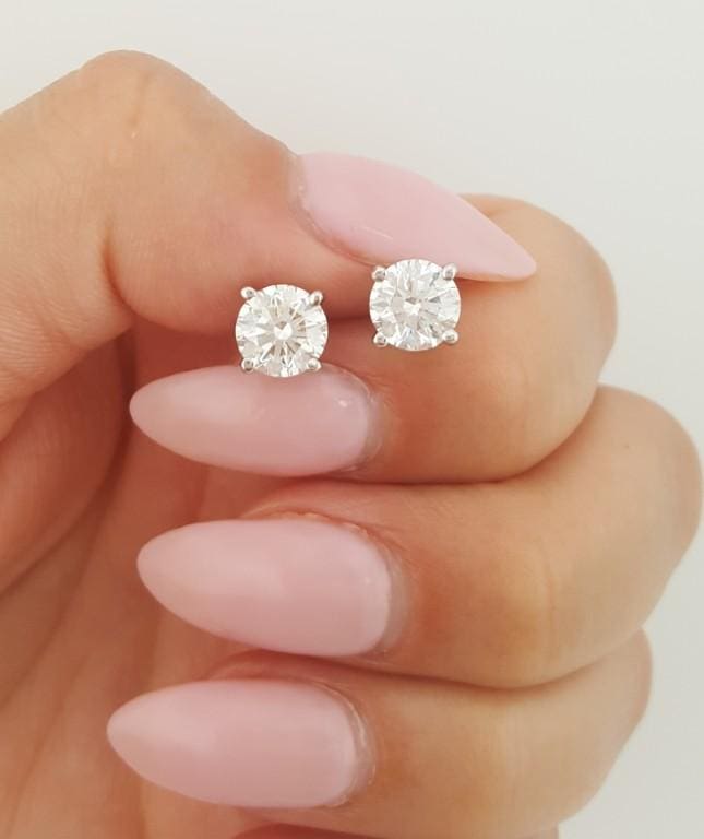 Tiffany & Co Round Diamond Solitaire Stud Earrings 2.32 ct Retail $43.9K