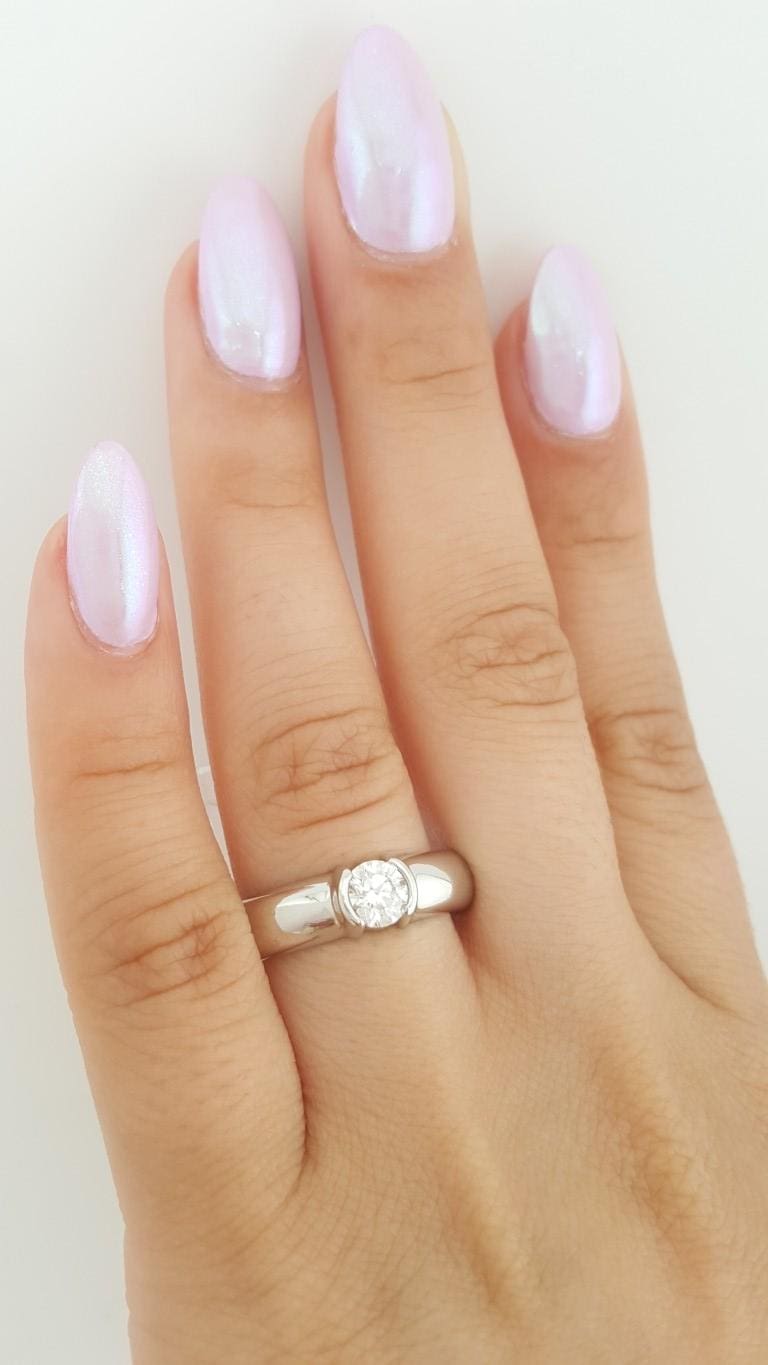 Tiffany & Co Etoile Round Diamond Solitaire Plat Engagement Ring 0.51 ct $6.7k