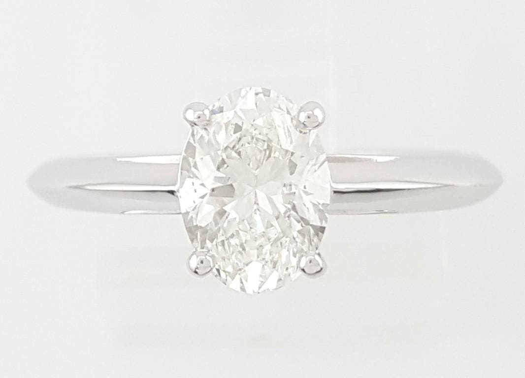 Tiffany & Co Oval Diamond Solitaire Platinum Engagement Ring 1 ct Rtl $14K