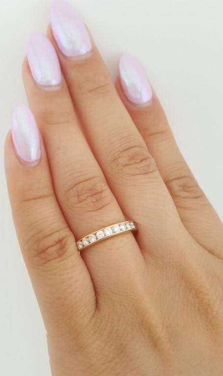 Tiffany & Co Half Circle Diamond Channel Set Wedding Band 18K Gold 3mm 0.5 ct #2