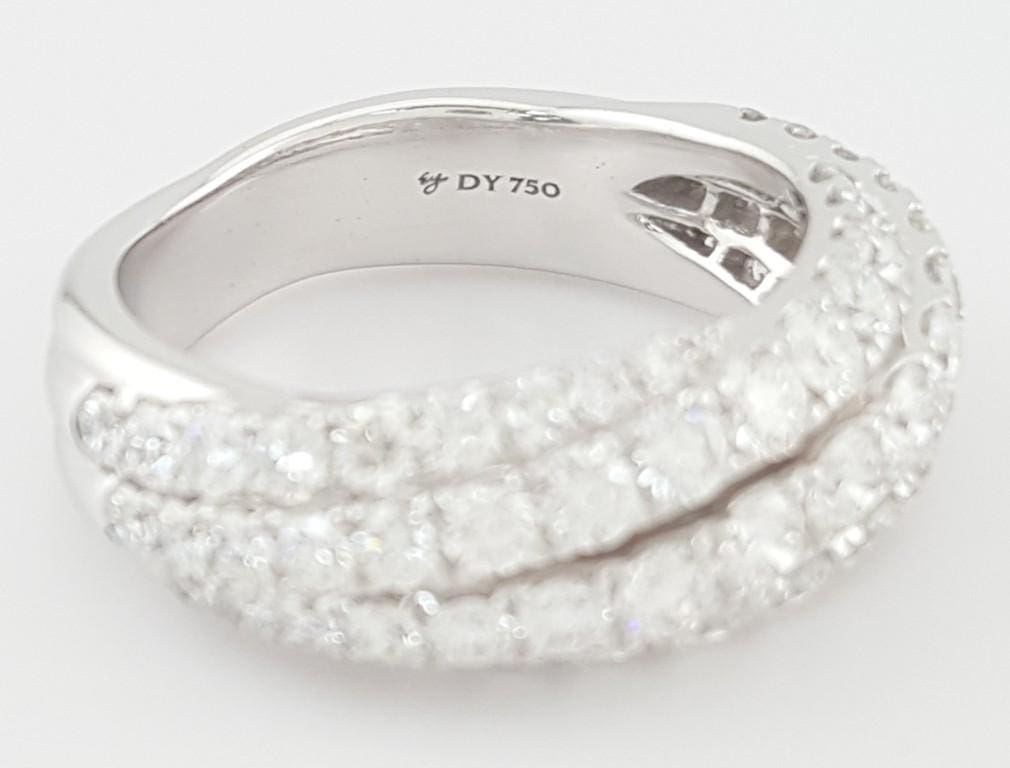 David Yurman Floating Diamond Ring 18k White Gold 8.2 mm 2.23 ct Retail $14,500
