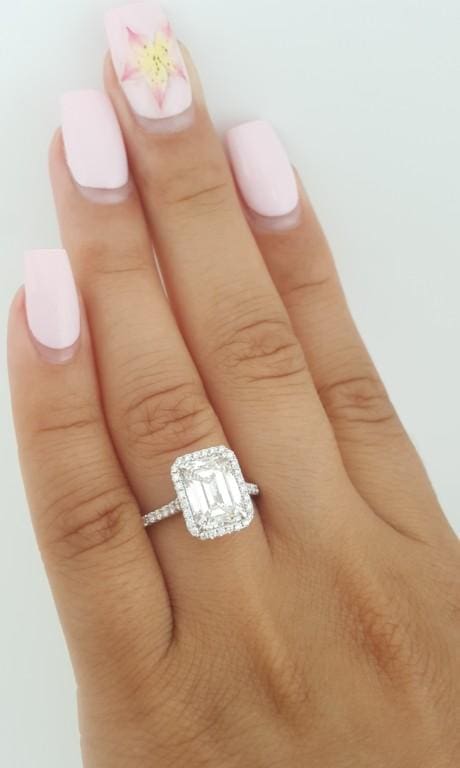 Tiffany & Co Soleste Emerald Cut Halo Diamond Engagement Ring 3 ct Retail $74k