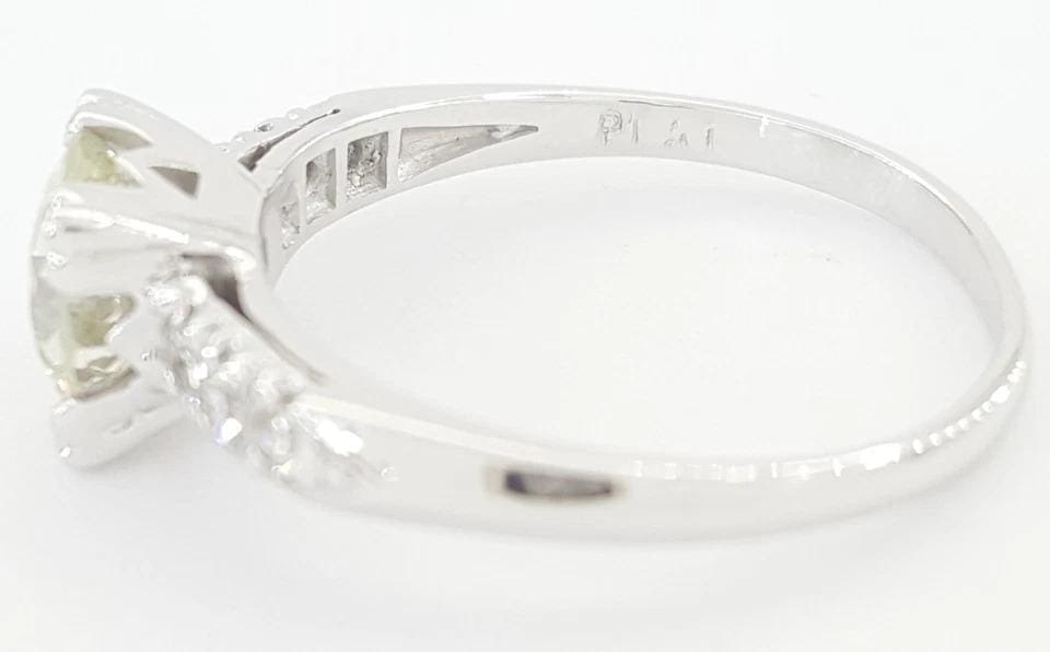 Antique Old Mine Cut Diamond Engagement Ring 1.07 ct Palladium & Platinum