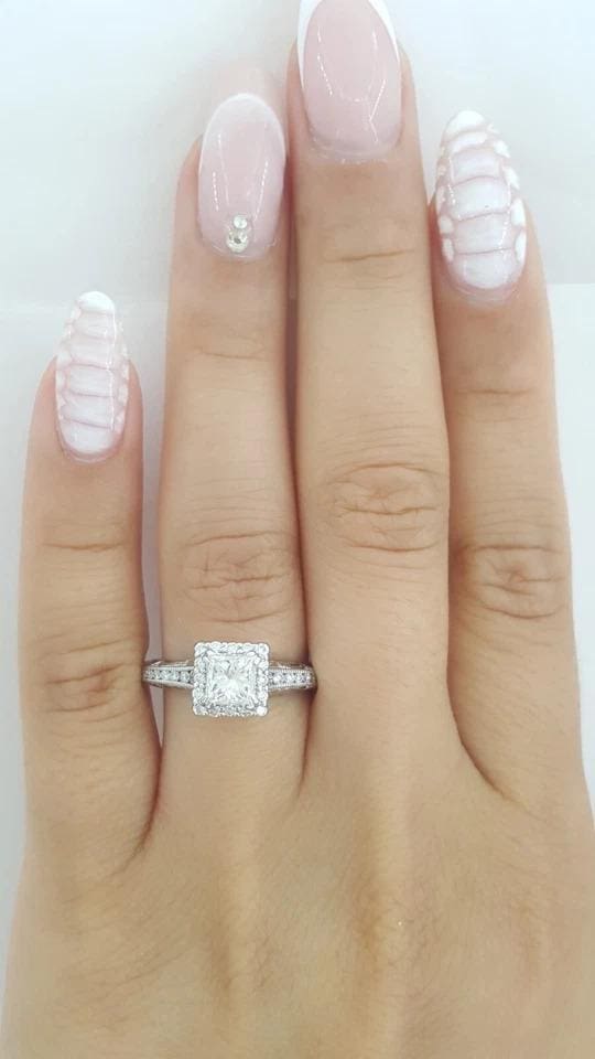 TACORI 2618PR5 Princess Cut Halo Diamond 1.26 ct Engagement Ring 18k Rt $10,690