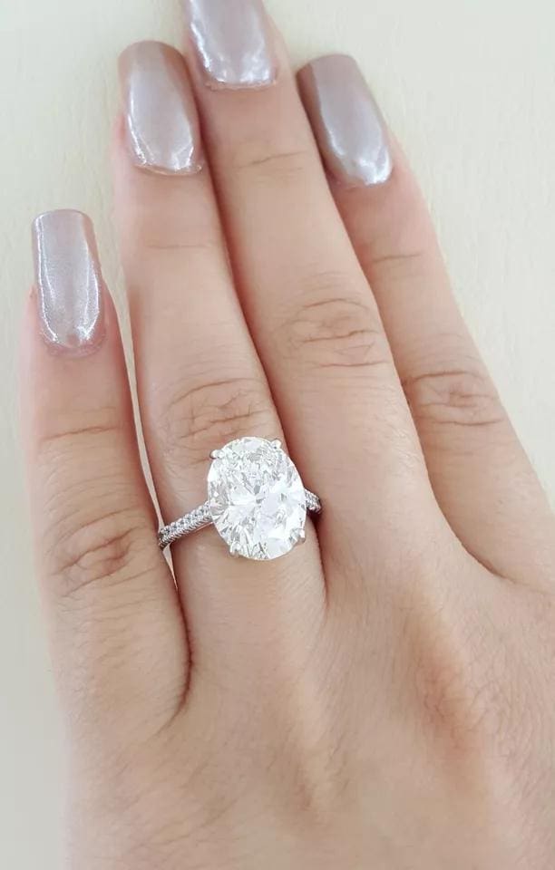 Tiffany & Co Novo Oval Diamond Engagement Ring 5.26 ct Platinum Retail $265k
