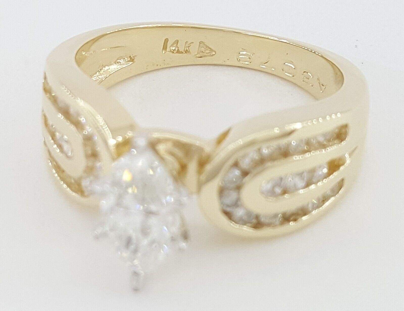 Marquise Cut Diamond Engagement Ring 1.26 ct 14K Yellow Gold GIA Retail 3,495