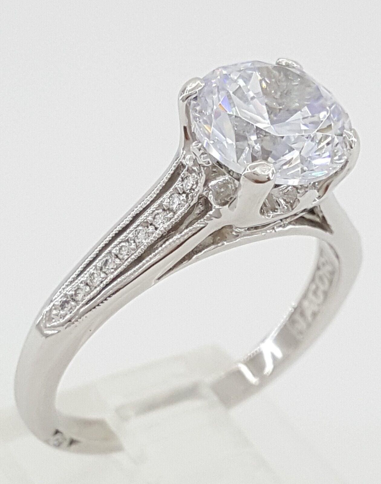 Simply Tacori Semi-Mount Diamond 0.06 ct Platinum Engagement Ring Rtl 3,390