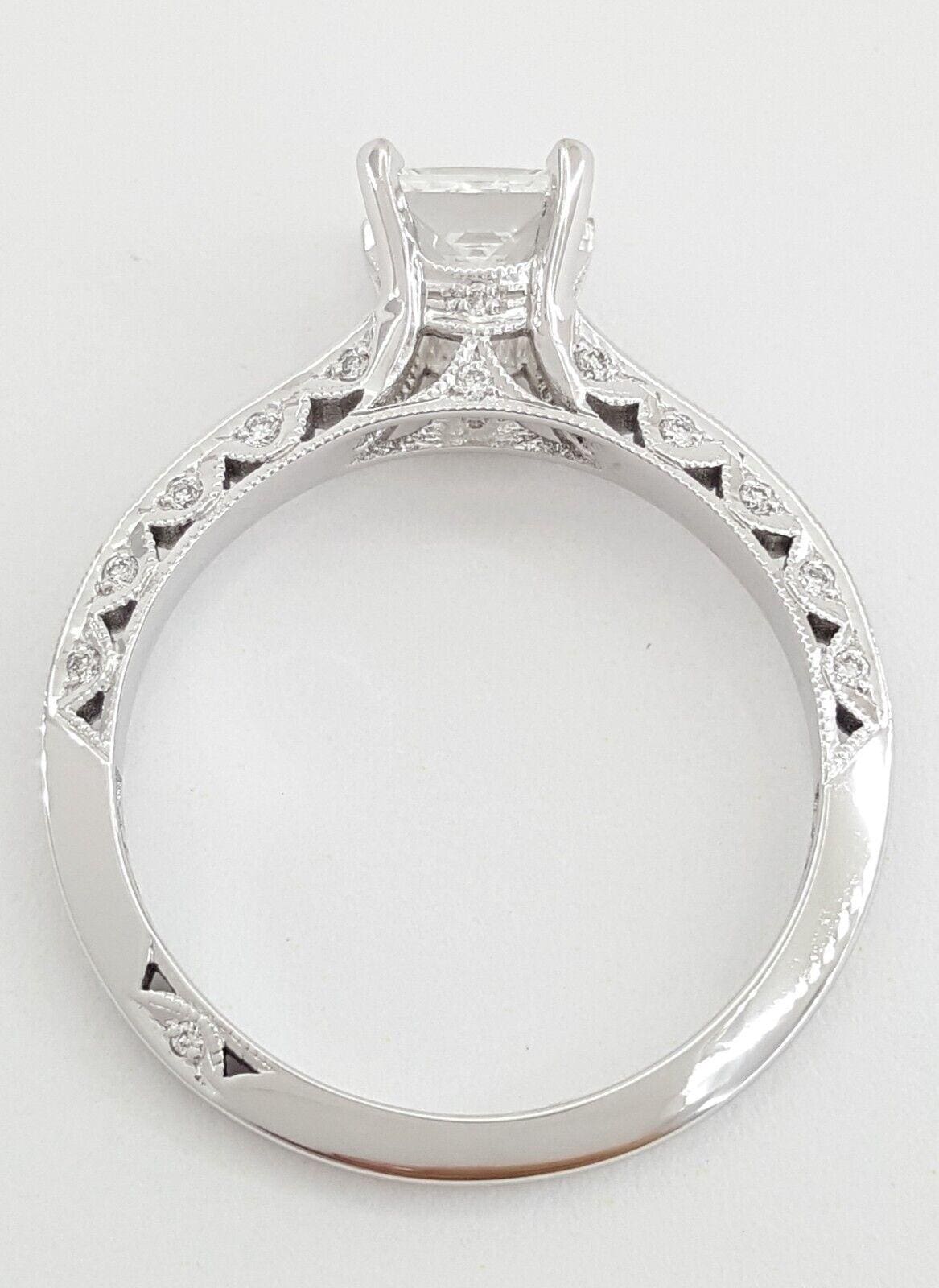 Tacori Classic Crescent Princess Cut Diamond Engagement Ring Platinum 1 ct 9.2K