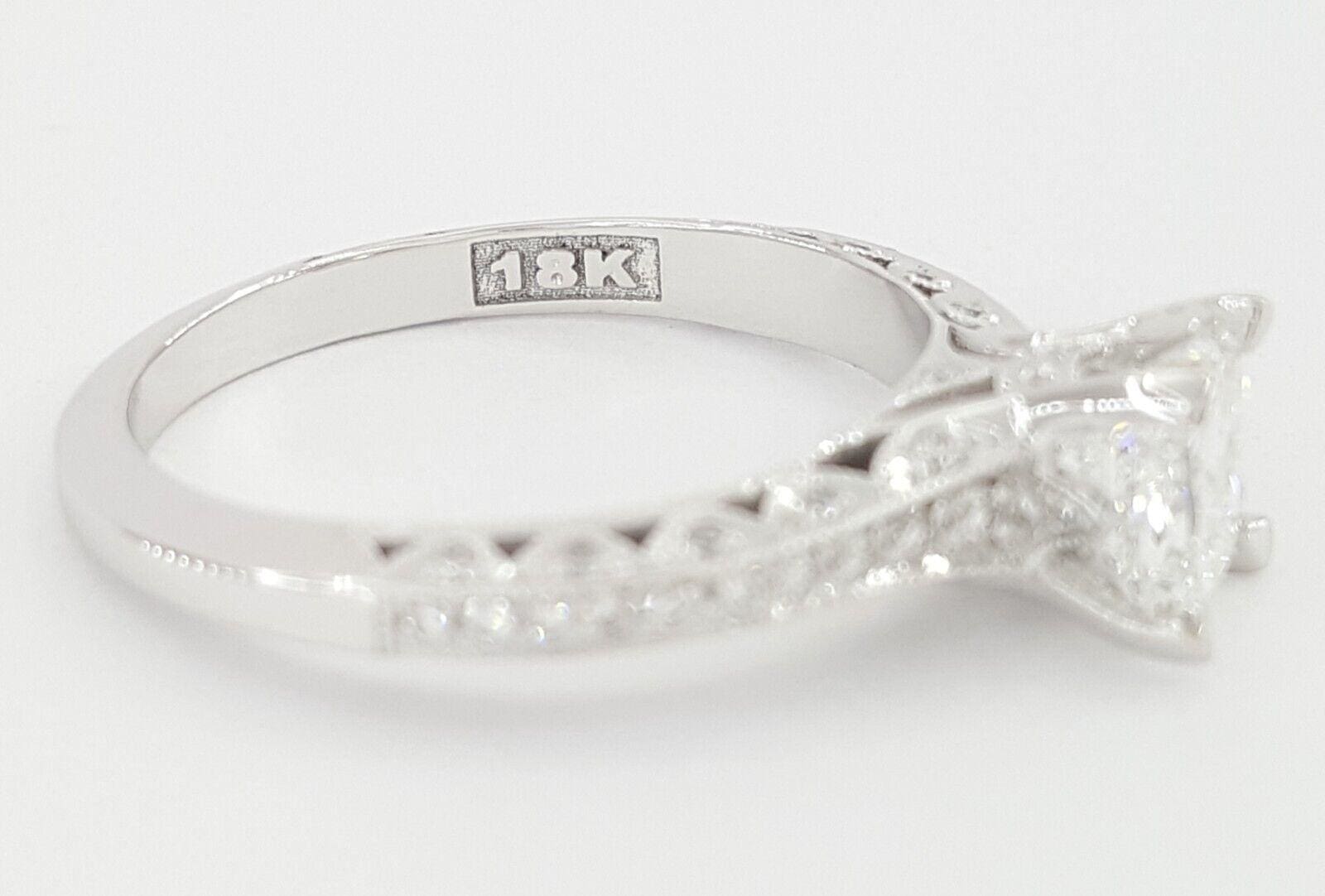 Tacori Classic Crescent Princess Cut Diamond Engagement Ring Platinum 1 ct 9.2K