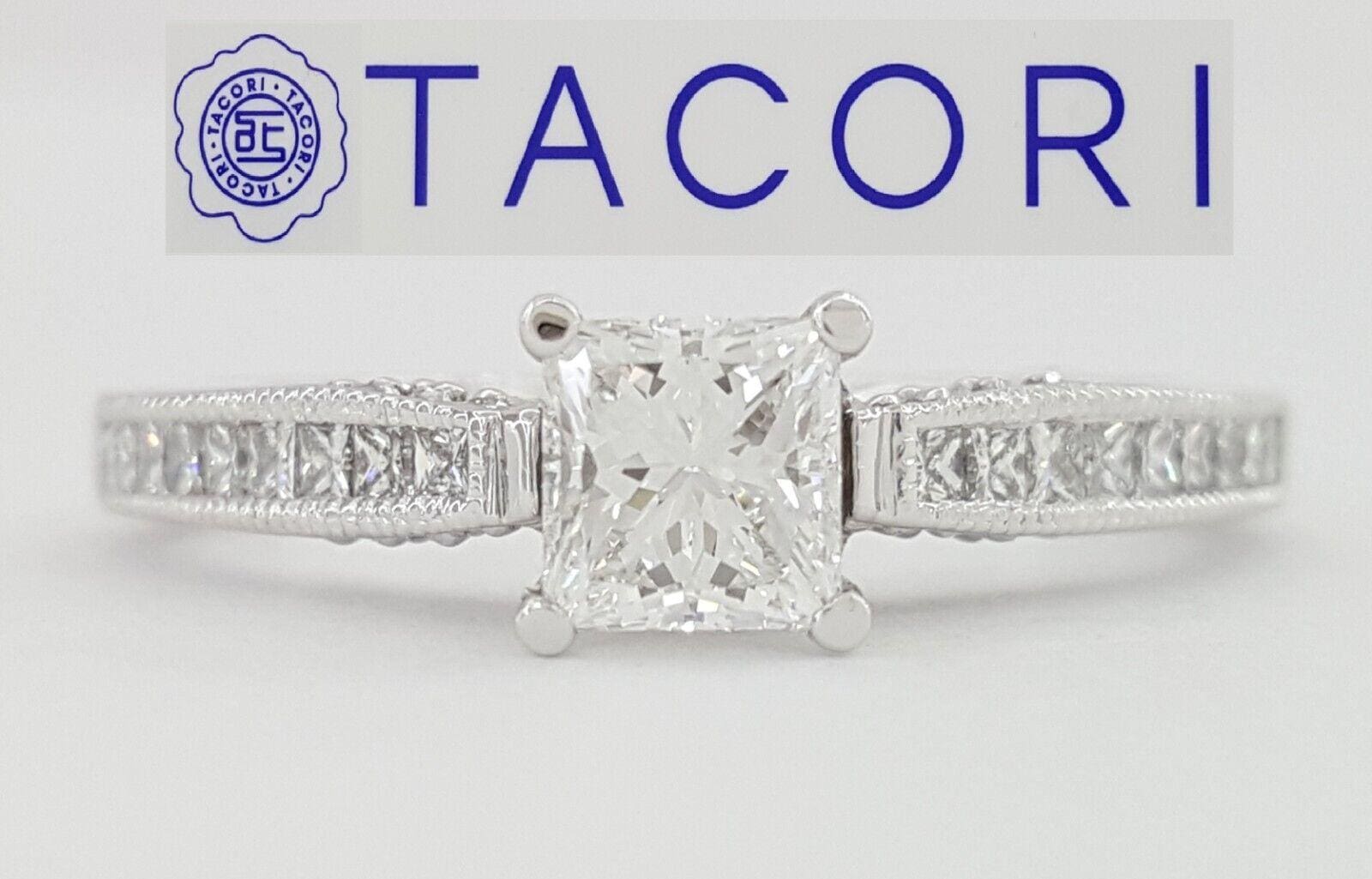 Simply Tacori 2576SM 0.83 ct Princess Cut Diamond 18k White Gold Engagement Ring