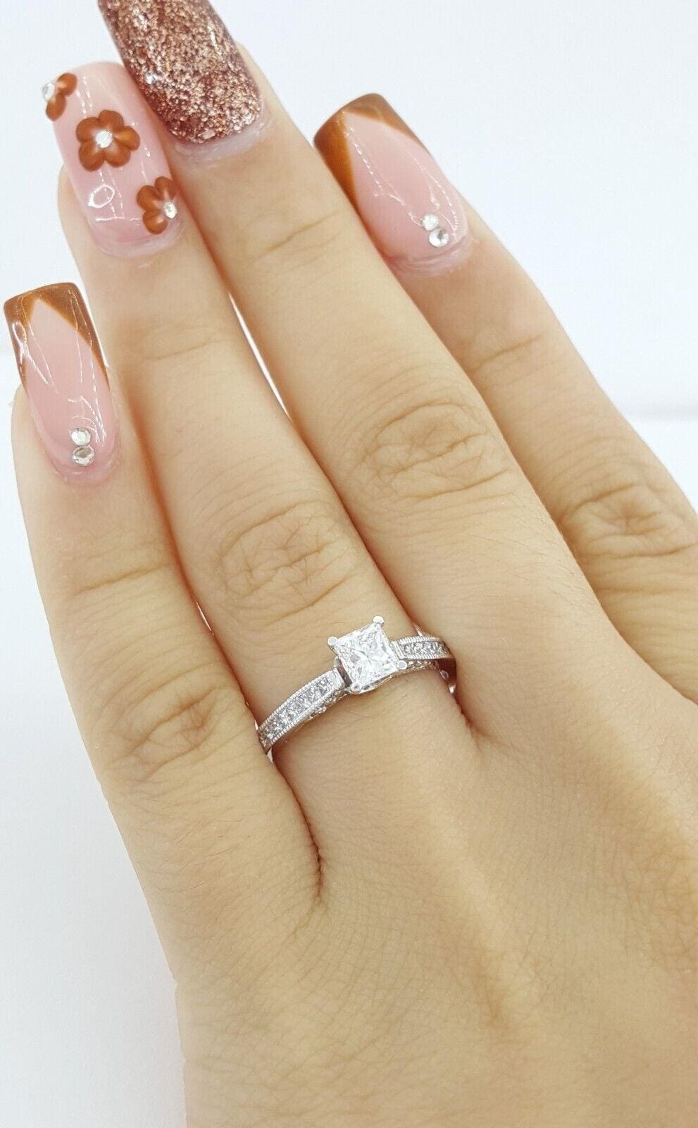 Simply Tacori 2576SM 0.83 ct Princess Cut Diamond 18k White Gold Engagement Ring