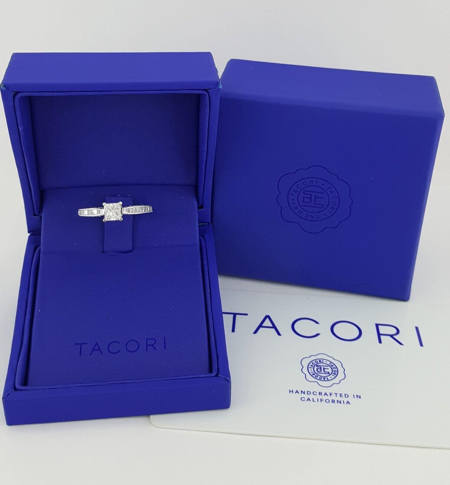 Simply Tacori 2576SM 0.83 ct Princess Cut Diamond 18k White Gold Engagement Ring