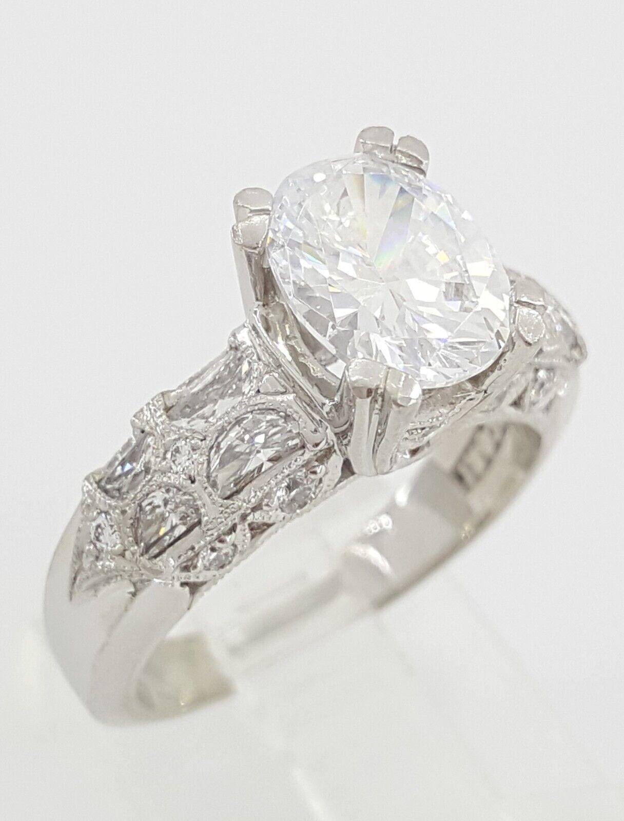 Tacori Oval Platinum Semi-Mount Engagement Ring 0.75 ct Rtl 9,040