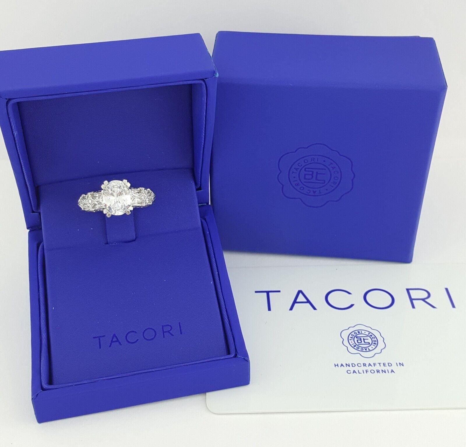 Tacori Oval Platinum Semi-Mount Engagement Ring 0.75 ct Rtl 9,040