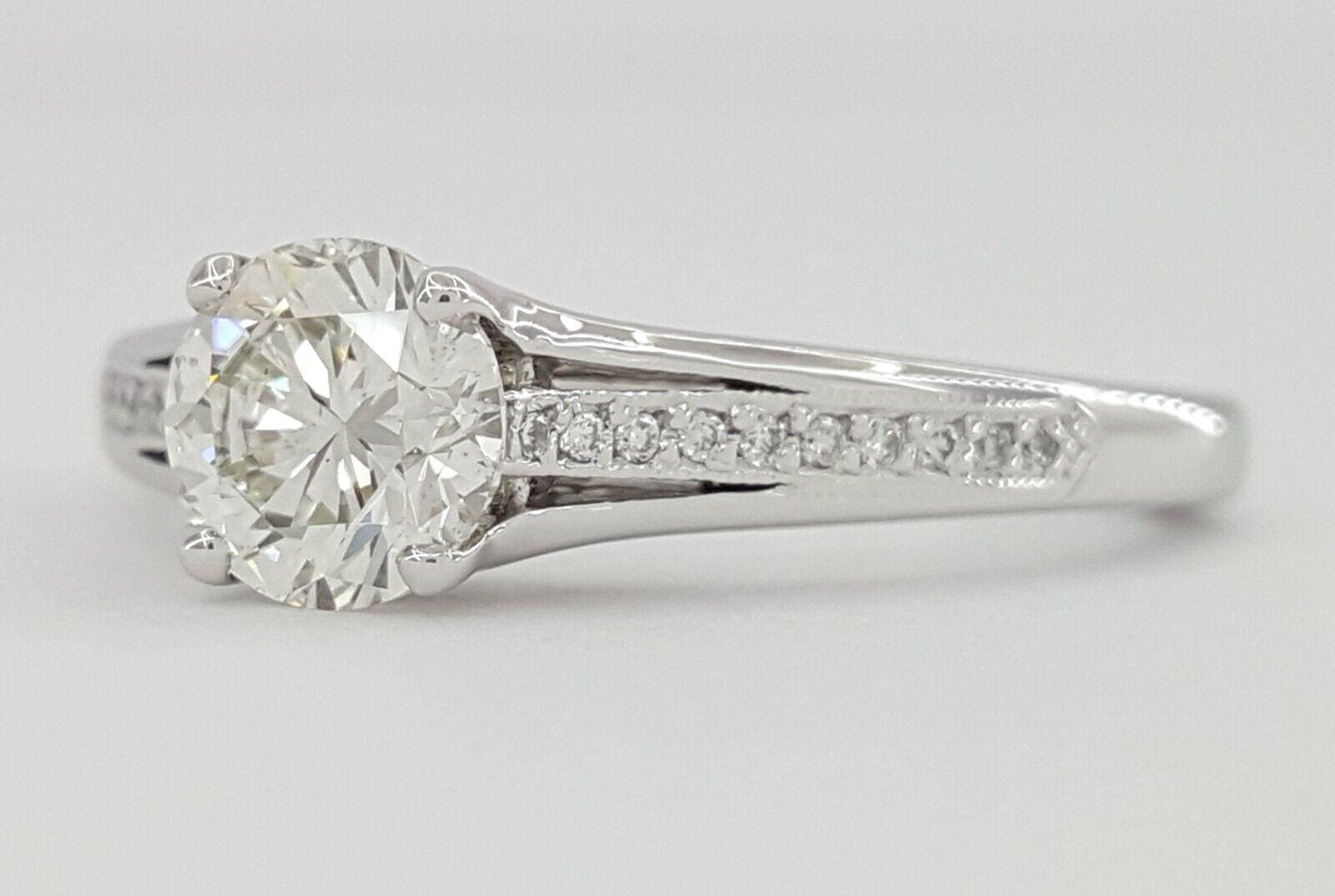 0.83 ct Simply Tacori 2601RD5 18k White Gold Engagement Ring I/SI2 GIA Rtl 6.4k