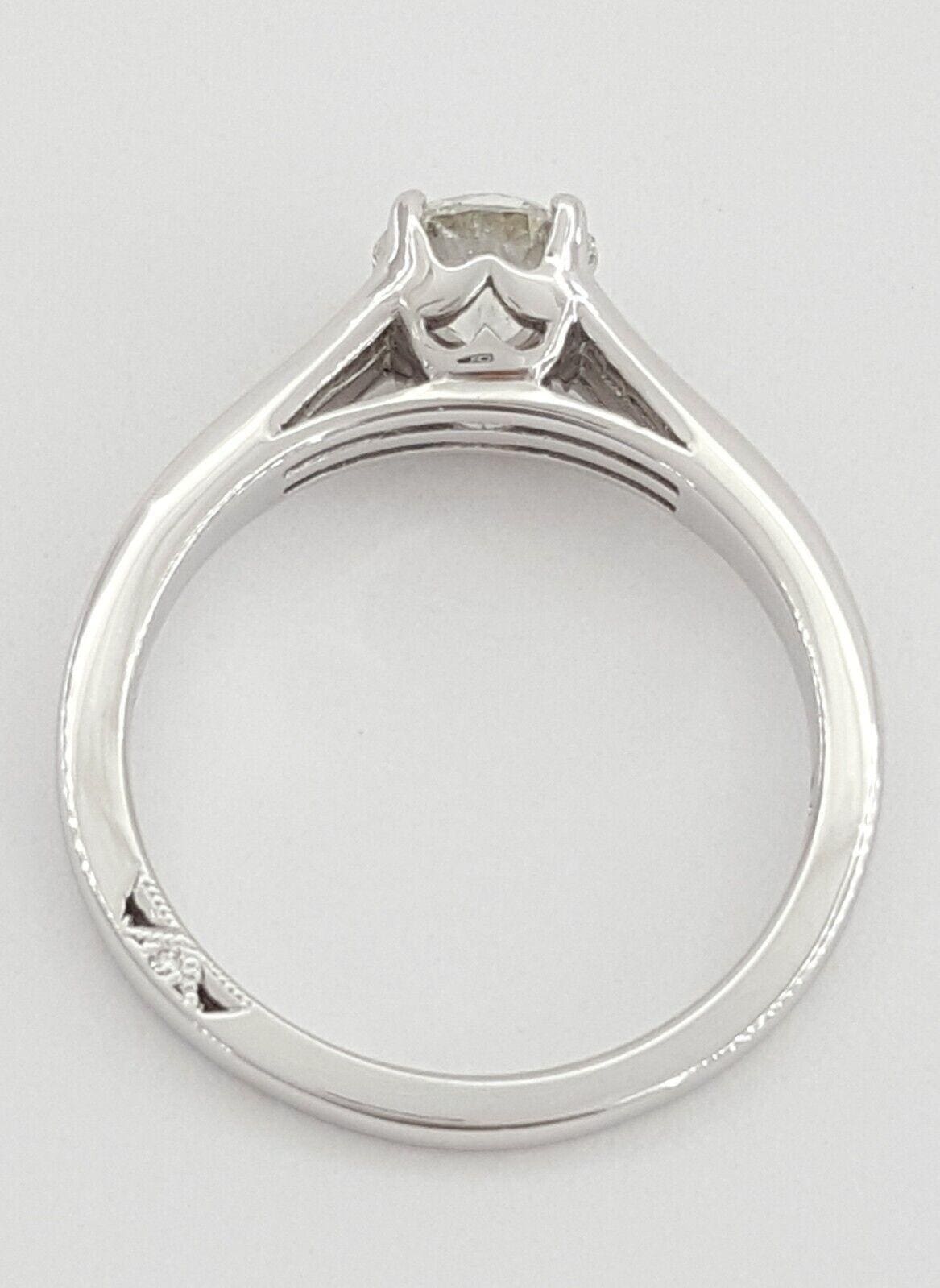0.83 ct Simply Tacori 2601RD5 18k White Gold Engagement Ring I/SI2 GIA Rtl 6.4k