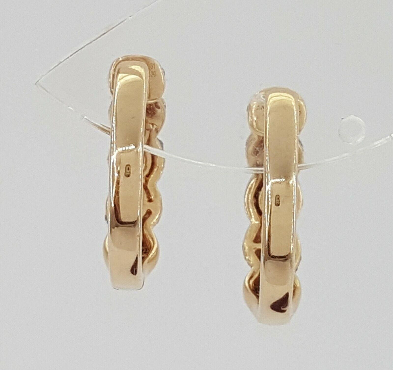 Champagne & White Diamonds Twisted Hoop Earrings 20.3mm 1.22 ct 14k Rose Gold