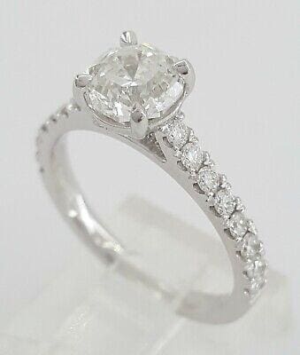 Platinum Round Step Cut Diamond Engagement Ring 1.53 ct G/VVS2 GIA