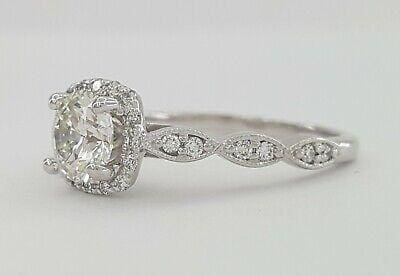 Platinum Round Brilliant Cut Diamond Halo Engagement Ring 1 ct Retail 6,000