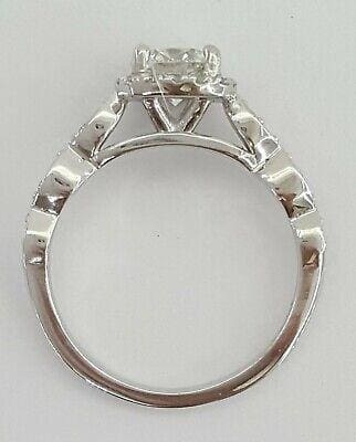 Platinum Round Brilliant Cut Diamond Halo Engagement Ring 1 ct Retail 6,000