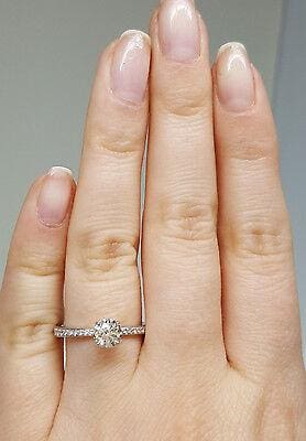 HOF Hearts on Fire Round Cut Diamond Engagement Ring 0.72 ct 18K White Gold 6k