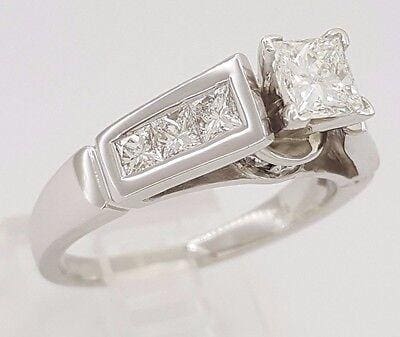 1.42 ct 18K White Gold Princess Cut Diamond Engagement Ring EGL-USA Rtl 7,500