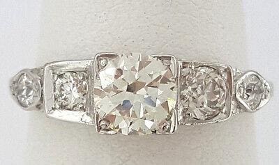 Vintage Round Diamond Engagement Ring 1.04 ct 18K White Gold EGL-USA Rtl 3,515